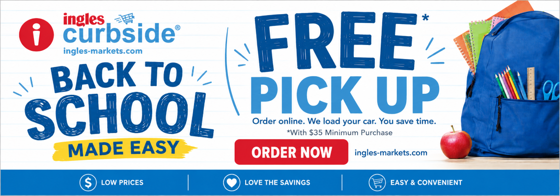 Ingles Curbside. Free Pickup. Minimum Purchase $35. Limited Time. All you have to do is pop the trunk! Shop Now