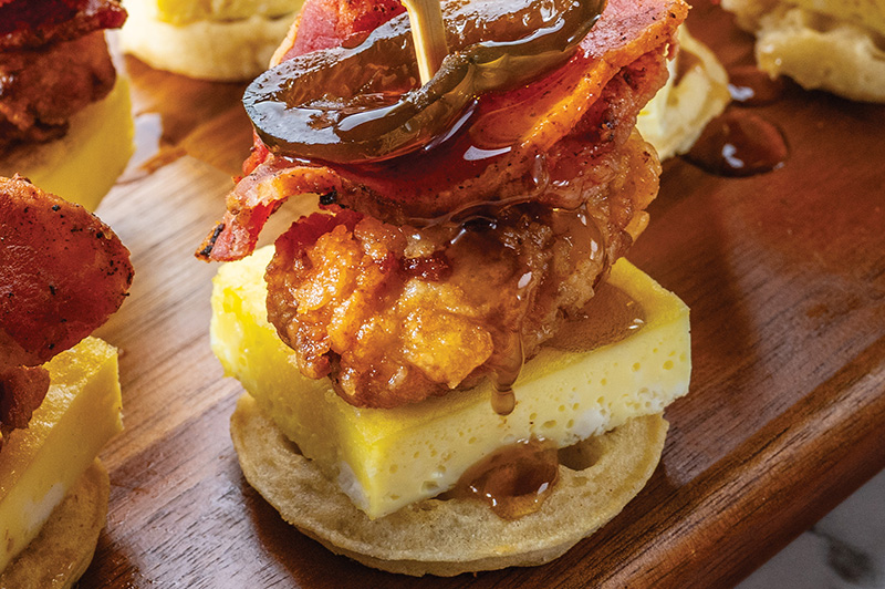 Chicken and Waffle Skewers