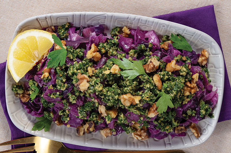 Braised Red Cabbage with Gremolata Sauce